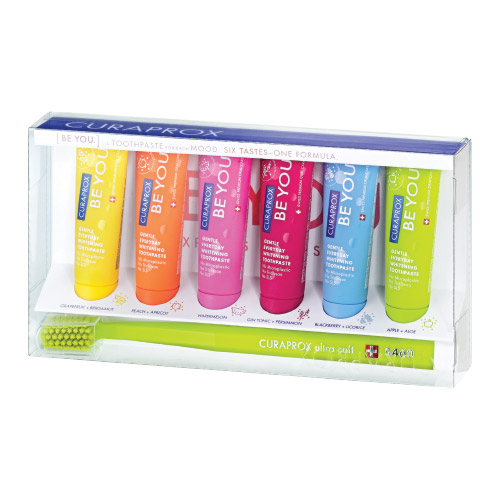 Curaprox Be You Toothpaste Six Taste Pack 10ml Tubes & Toothbrush