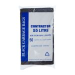 Austar Garbage Bags Contractor Heavy Duty Black 630mm x 830mm 55L (250)