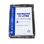 Austar Garbage Bags Contractor Heavy Duty Black 760mm x 900mm 72L (250)