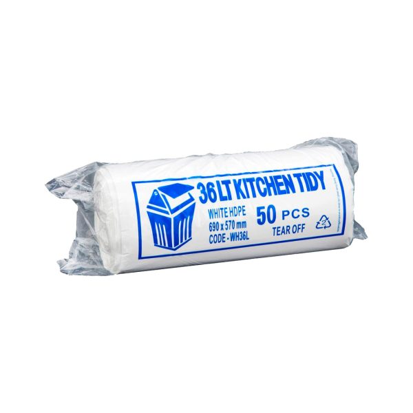 Austar Garbage Bags Kitchen Tidy White 580mm x 700mm 36L (1000)