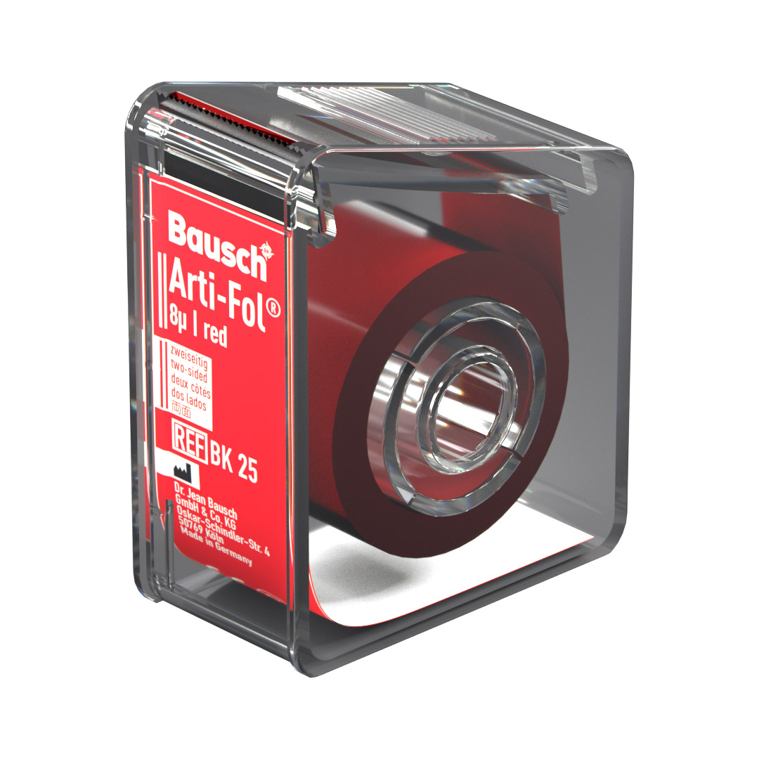 Bausch Arti-Fol Articulating Film BK 25 Red 8u 2-Sided 22mm Wide 20m Roll with Dispenser Bausch Arti-Fol Articulating Film BK 25 Red 8u 2-Sided 22mm Wide 20m Roll with Dispenser