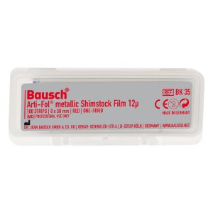 Bausch Arti-Fol Metallic Shimstock Articulating Film BK 35 Red 12u 1-Sided 8mm x 50mm 100 Strips