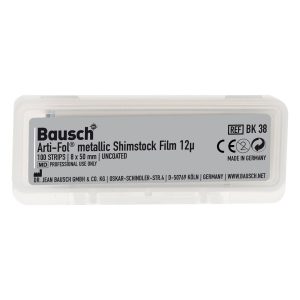 Bausch Arti-Fol Metallic Shimstock Articulating Film BK 38 Uncoated 12u 8mm x 50mm 100 Strips