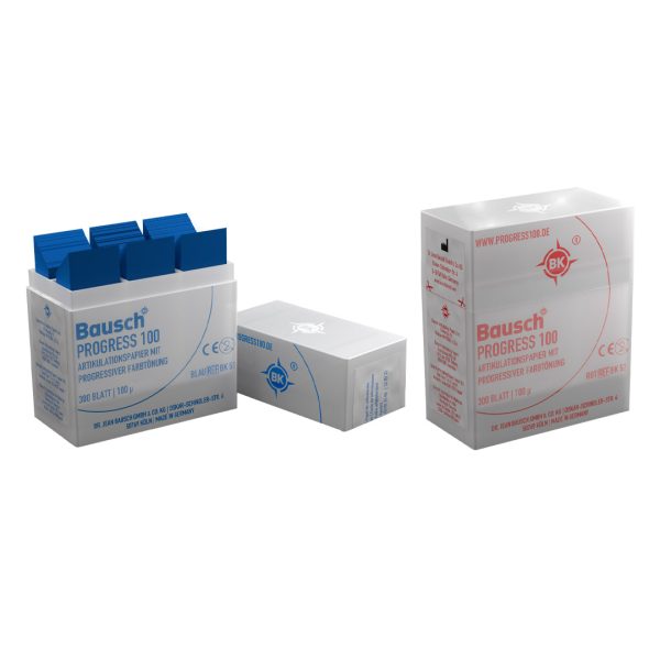 Bausch Progress 100 Articulating Paper BK 52 Red 100u 300 Strips with Dispenser