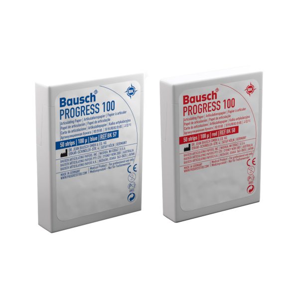 Bausch Progress 100 Articulating Paper BK 57 Blue 100u 50 Strips with Dispenser