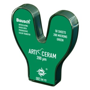 Bausch Arti-Ceram Articulating Paper BK 93 Green 200u Horseshoe 50 Sheets with Dispenser
