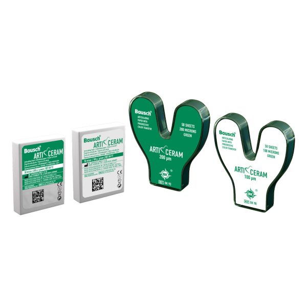 Bausch Arti-Ceram Articulating Paper BK 97 Green 100u 52mm x 20mm 50 Strips
