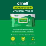 Clinell Universal Sanitising Biodegradable Wipes Soft Packs 140's (6)