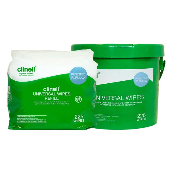 Clinell Universal Sanitising Wipes Bucket Refill 225's (4)