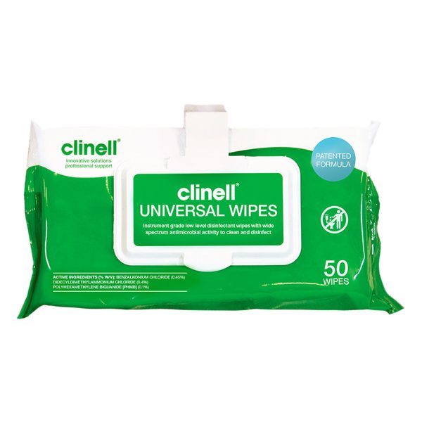 Clinell Universal Sanitising Wipes Soft Clip Pack 50's (24) Clinell Universal Sanitising Wipes Soft Clip Pack 50's (24)