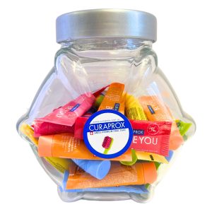 Curaprox Be You Toothpaste Glass Dispenser with Be You Toothpaste 10ml Tubes (36)