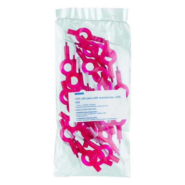 Curaprox CPS 405 Perio Interdental Brushes with Handy Holders Cherry Pink (25)