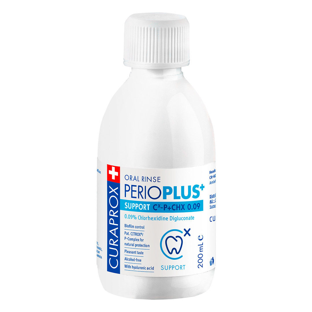 Curaprox Perio Plus Support Mouthrinse 0.09% Chlorhexidine 200ml Bottle Curaprox Perio Plus Support Mouthrinse 0.09% Chlorhexidine 200ml Bottle