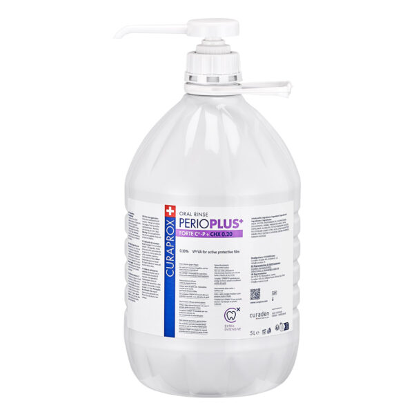 Curaprox Perio Plus Forte Mouthrinse 0.20% Chlorhexidine with Citrox 5L Bottle with Pump