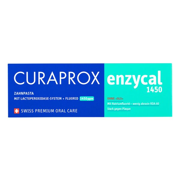 Curaprox Enzycal 1450 SLS Free Toothpaste with Fluoride 75ml Tube