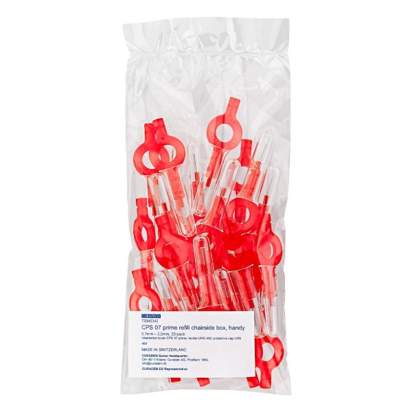 Curaprox CPS 07 Prime Interdental Brushes with Handy Holders Red (25)