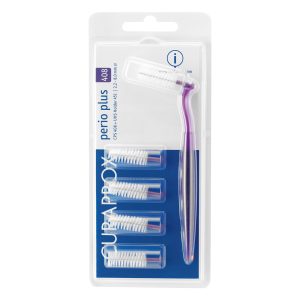 Curaprox CPS 408 Perio Interdental Brushes with Angled Holder Deep Violet (5)