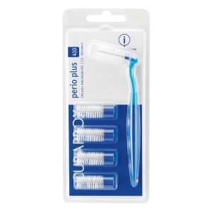 Curaprox CPS 410 Perio Interdental Brushes with Angled Holder Sky Blue (5)