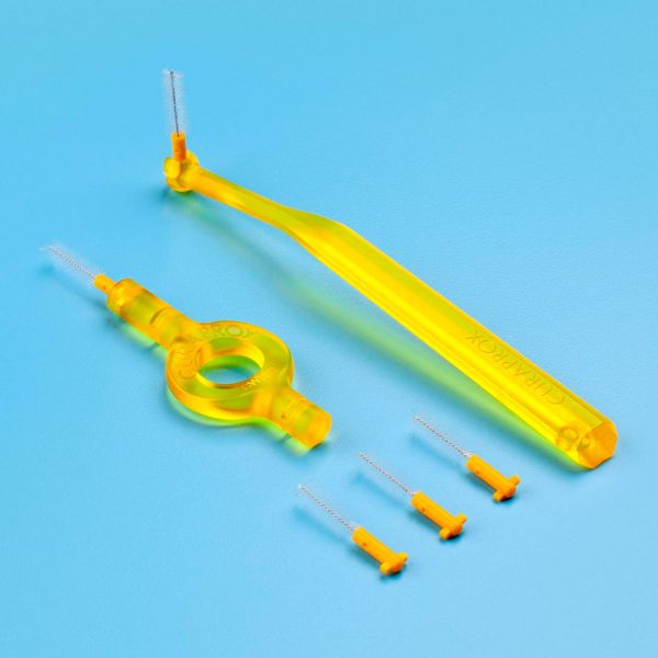 Curaprox CPS 09 Prime Start Interdental Brushes with Angled & Handy Holders Holders Yellow (5)