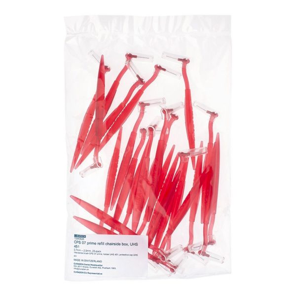 Curaprox CPS 07 Prime Interdental Brushes with Angled Holders Red (25)