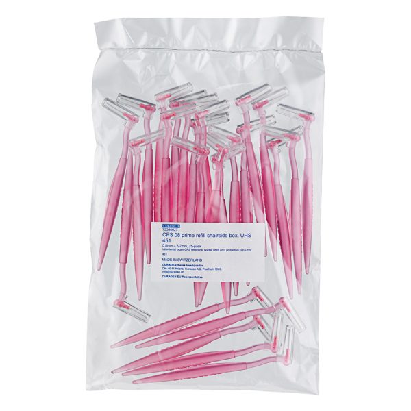 Curaprox CPS 08 Prime Interdental Brushes with Angled Holders Pink (25)