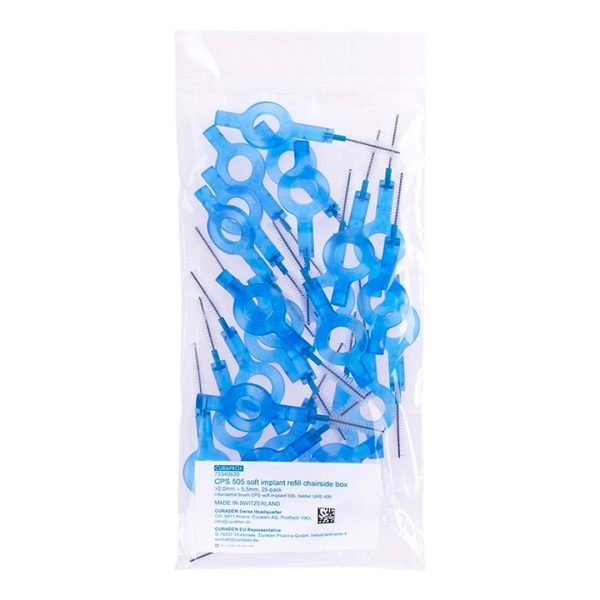 Curaprox CPS 505 Soft Implant Interdental Brushes with Handy Holders Blue (25)