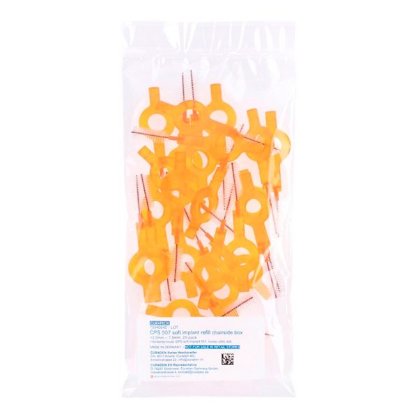 Curaprox CPS 507 Soft Implant Interdental Brushes with Handy Holders Orange (25)