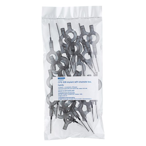 Curaprox CPS 508 Soft Implant Interdental Brushes with Handy Holders Black (25)