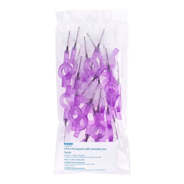 Curaprox CPS 516 Soft Implant Interdental Brushes with Handy Holders Purple (25)
