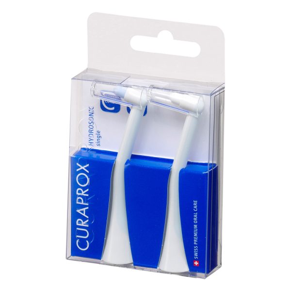 Curaprox Hydrosonic Pro Toothbrush Heads Single Light Blue/White Duo Pack (2)
