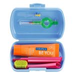Curaprox Travel Set Blue with Be You Toothpaste Peach & Apricot Orange 10ml Tube