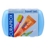 Curaprox Travel Set Blue with Be You Toothpaste Peach & Apricot Orange 10ml Tube