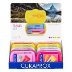Curaprox Travel Set Blue with Be You Toothpaste Peach & Apricot Orange 10ml Tube