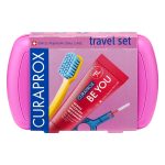 Curaprox Travel Set Pink with Be You Toothpaste Gin & Tonic & Persimmon Red 10ml Tube