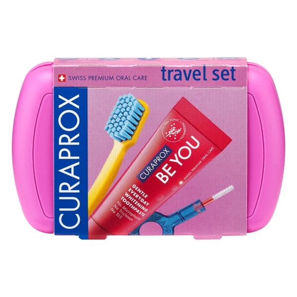 Curaprox Travel Set Pink with Be You Toothpaste Gin & Tonic & Persimmon Red 10ml Tube