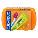 Curaprox Travel Set Orange with Be You Toothpaste Apple & Aloe Green 10ml Tube