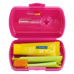 Curaprox Travel Set Magenta with Be You Toothpaste Grapefruit & Bergamot Yellow 10ml Tube