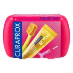 Curaprox Travel Set Magenta with Be You Toothpaste Grapefruit & Bergamot Yellow 10ml Tube