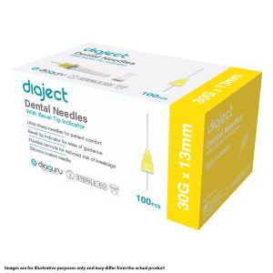 Diaguru Diaject Dental Needle 30 Gauge x 21mm Short (100)