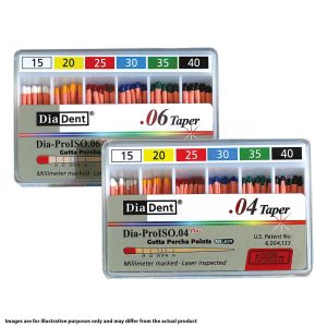 DiaDent Gutta Percha Points Spill Proof Pack .04 Special Taper No. 45-80 Assorted (60)