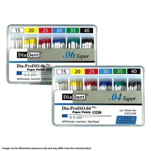 DiaDent Paper Points Spill Proof Pack .04 Special Taper No. 45-80 Assorted (100)