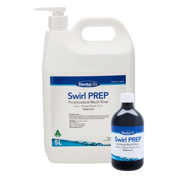 Dentalife Swirl PREP Sanitising Mouthrinse Mint with 1% Hydrogen Peroxide 5L Bottle