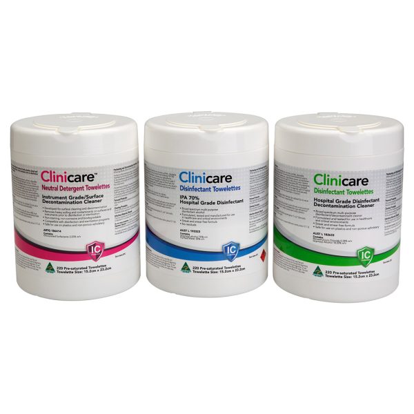 Dentalife Clinicare AD 70% IPA Isopropyl Alcohol Wipes Canister 150mm x 230mm 25gsm (220)