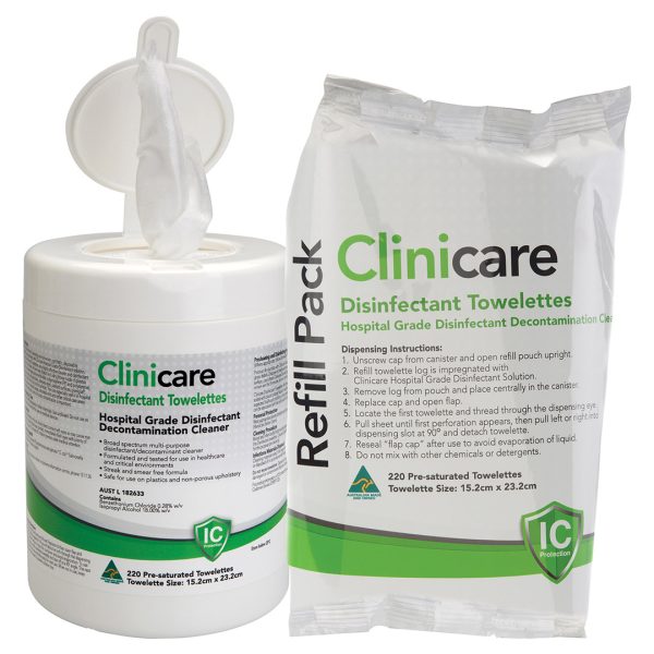 Dentalife Clinicare HGD Hospital Grade Disinfectant Wipes Canister 150mm x 230mm 25gsm (220)
