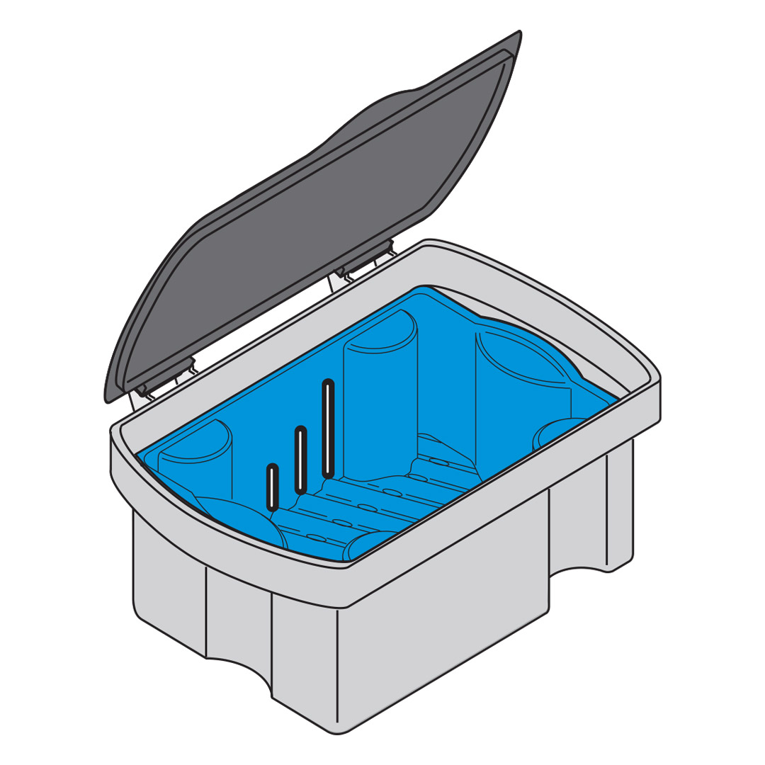 Durr Hygobox with Anthracite Lid & Blue Sieve Insert Durr Hygobox with Anthracite Lid & Blue Sieve Insert