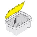 Durr Hygobox with Yellow Lid & White Sieve Insert