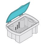 Durr Hygobox with Turquoise Lid & White Sieve Insert