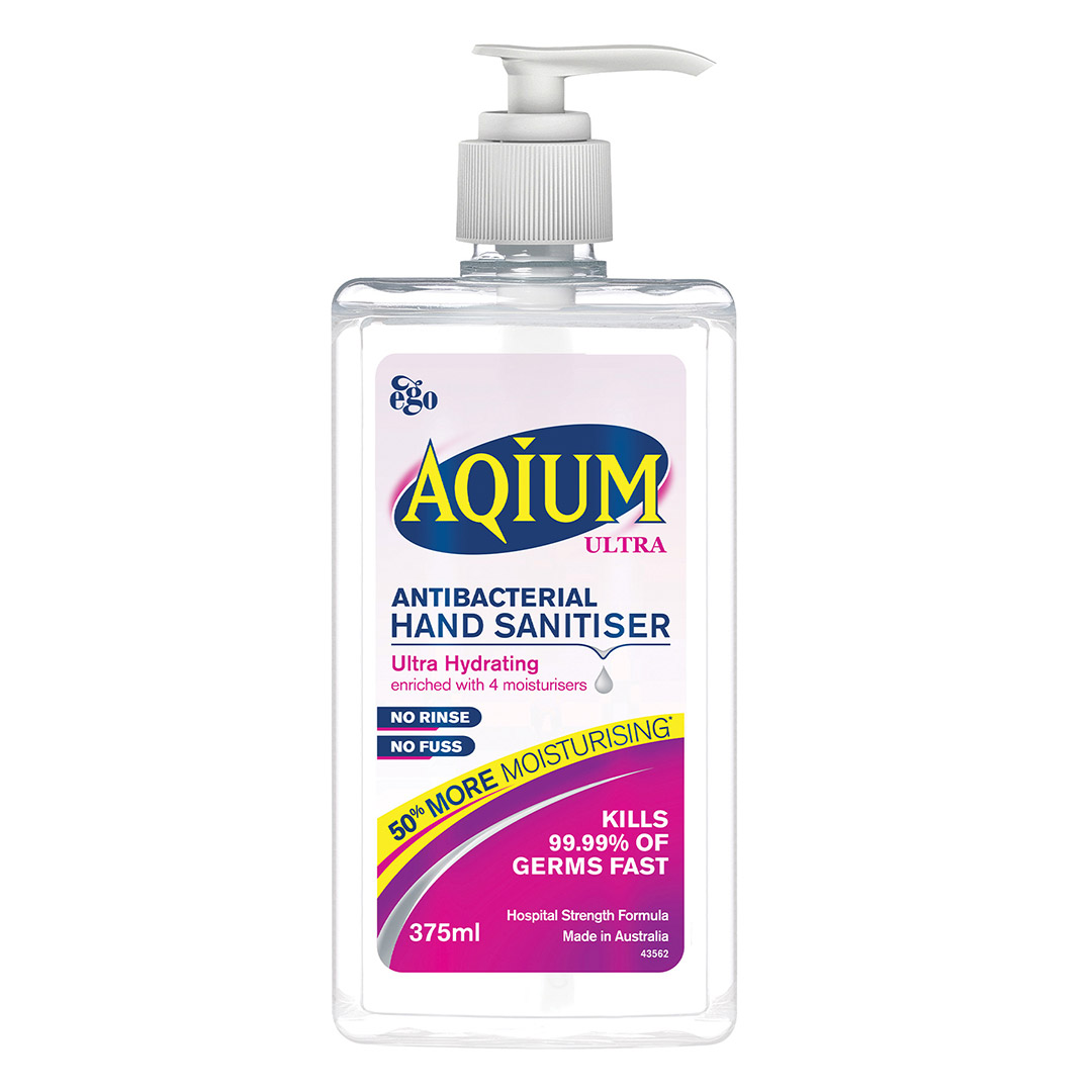 Ego Aqium Ultra Antibacterial Hand Sanitiser 375ml Pump Pack Ego Aqium Ultra Antibacterial Hand Sanitiser 375ml Pump Pack