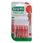 Sunstar GUM Trav-Ler Interdental Brush Size 1 0.8mm Red (6)
