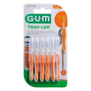 Sunstar GUM Trav-Ler Interdental Brush Size 2 0.9mm Orange (6)